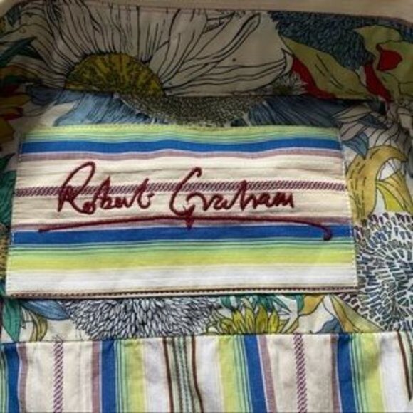 Robert Graham Button Down Stripes Size Large - Picture 7 of 8